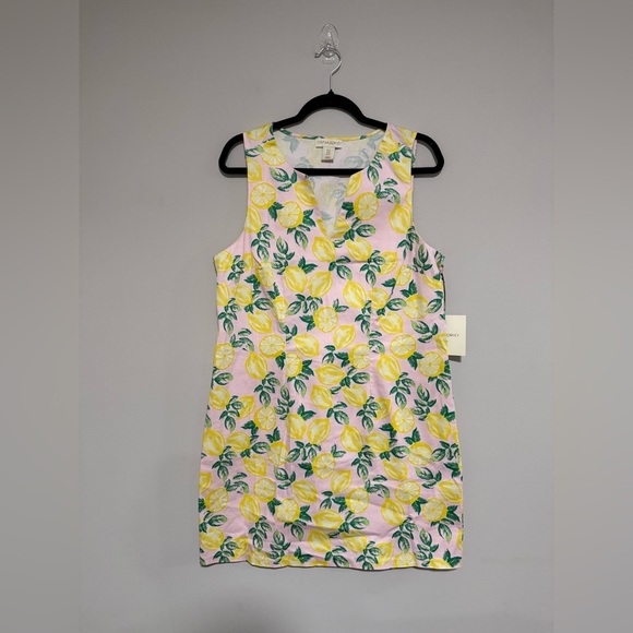 Cynthia Rowley Dresses & Skirts - Cynthia Rowley Pink Lemon Print Shift Dress Size 12 NWT Resort Garden Party